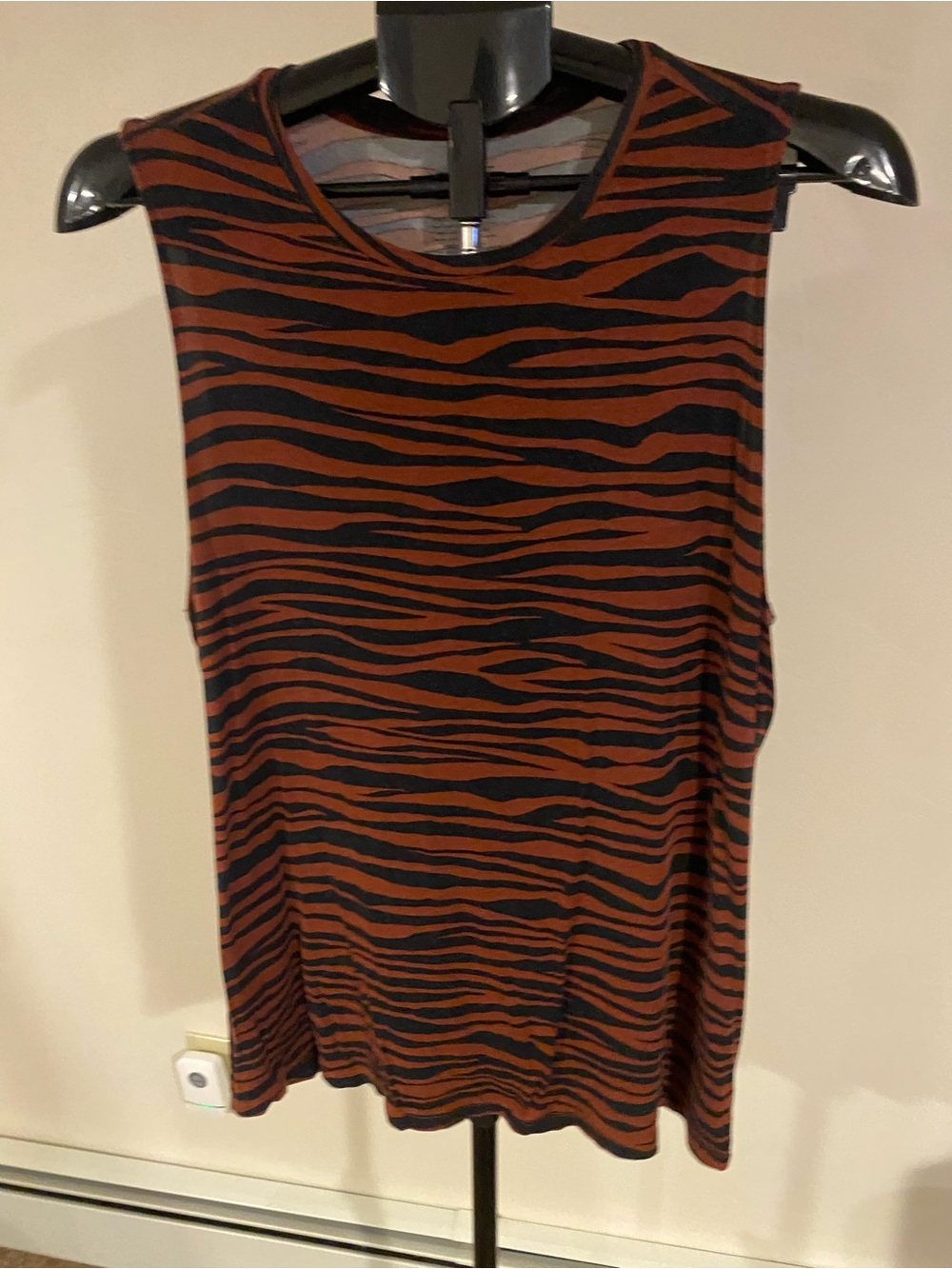 Nine West Rust and Black Zebra-Print Sleeveless Tank